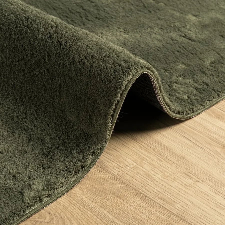 Tapis HUARTE à poils courts doux lavable vert forêt 100x200 cm - 6