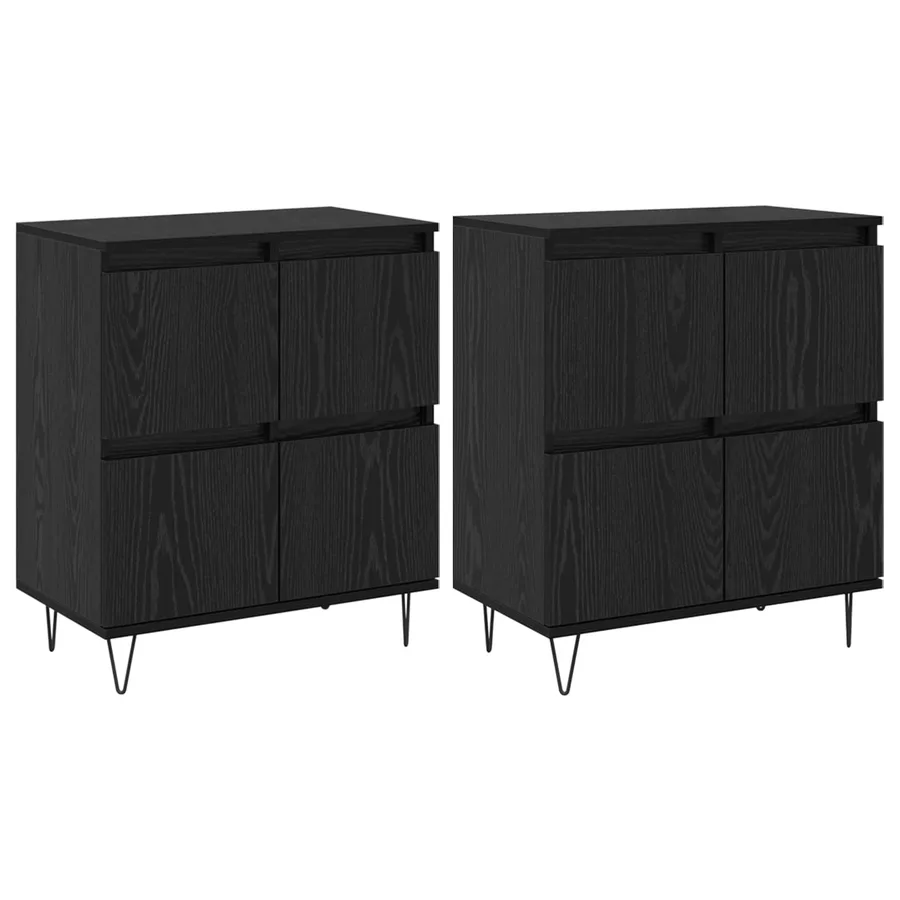 Buffets 2 pcs Chêne noir - 2