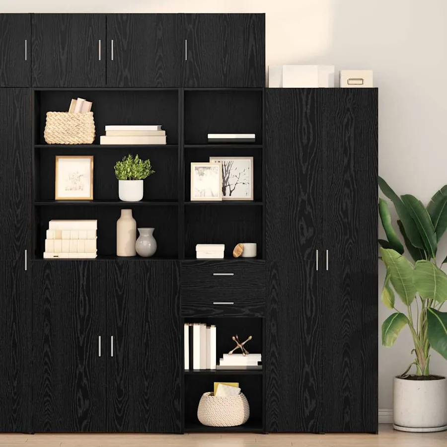 Haut Armoire Chêne noir 45 x 42,5 x 185 cm Bois d'ingénierie