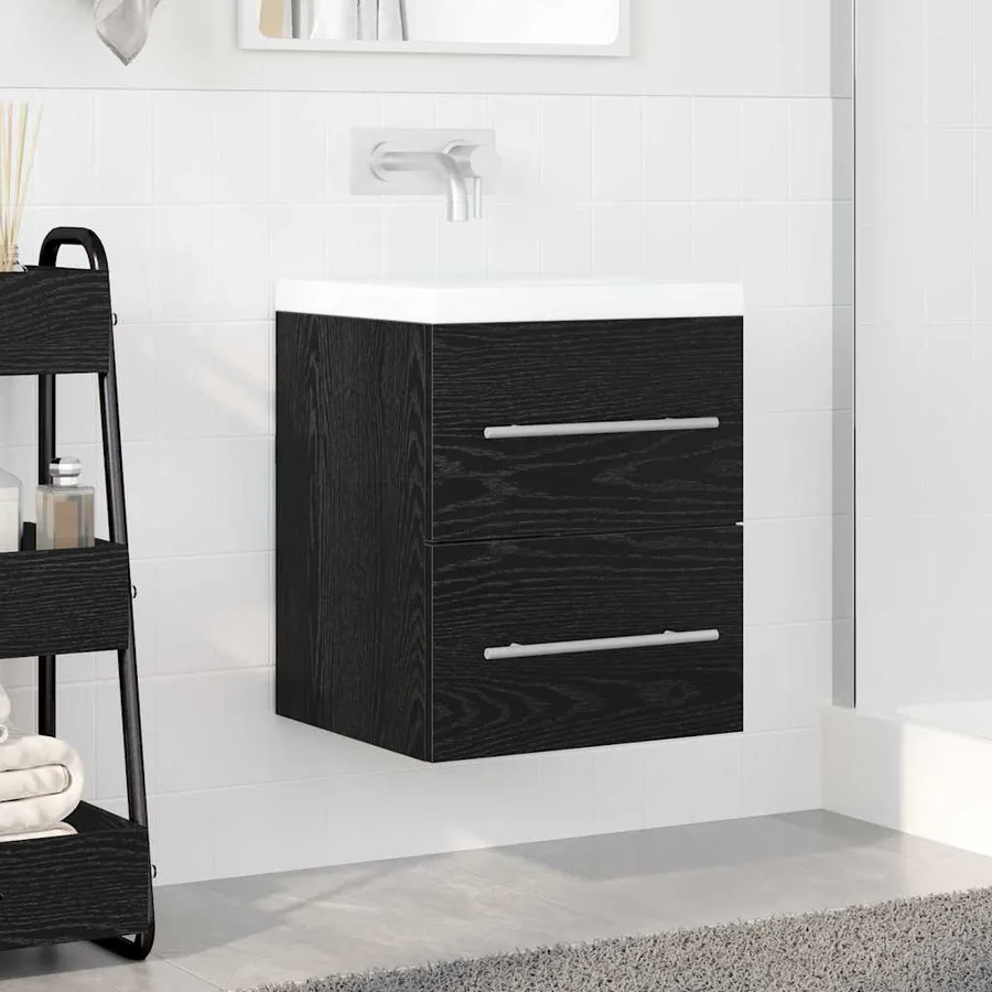 Armoire d'évier Chêne noir 38,5 x 41 x 48 cm Bois d'ingénierie - 4