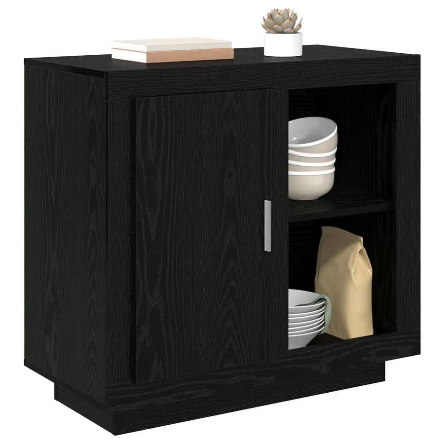 Buffet Chêne noir 80 x 40 x 75 cm Bois d'ingénierie - 3
