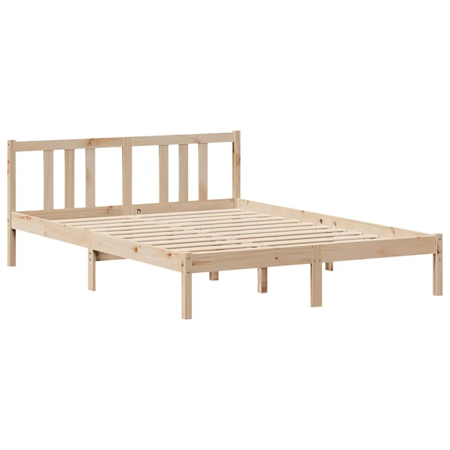 Lit bibliothèque sans matelas 135x190 cm bois de pin massif - 8