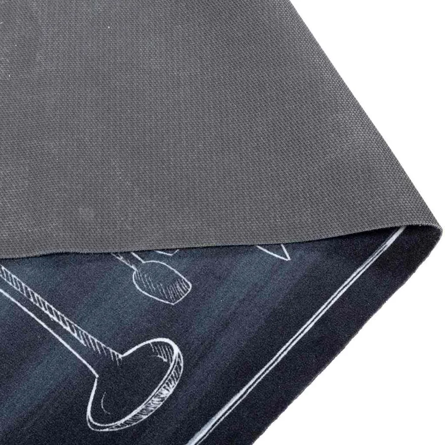 Tapis de Cuisine Noir 180 x 60 cm Velours - 4