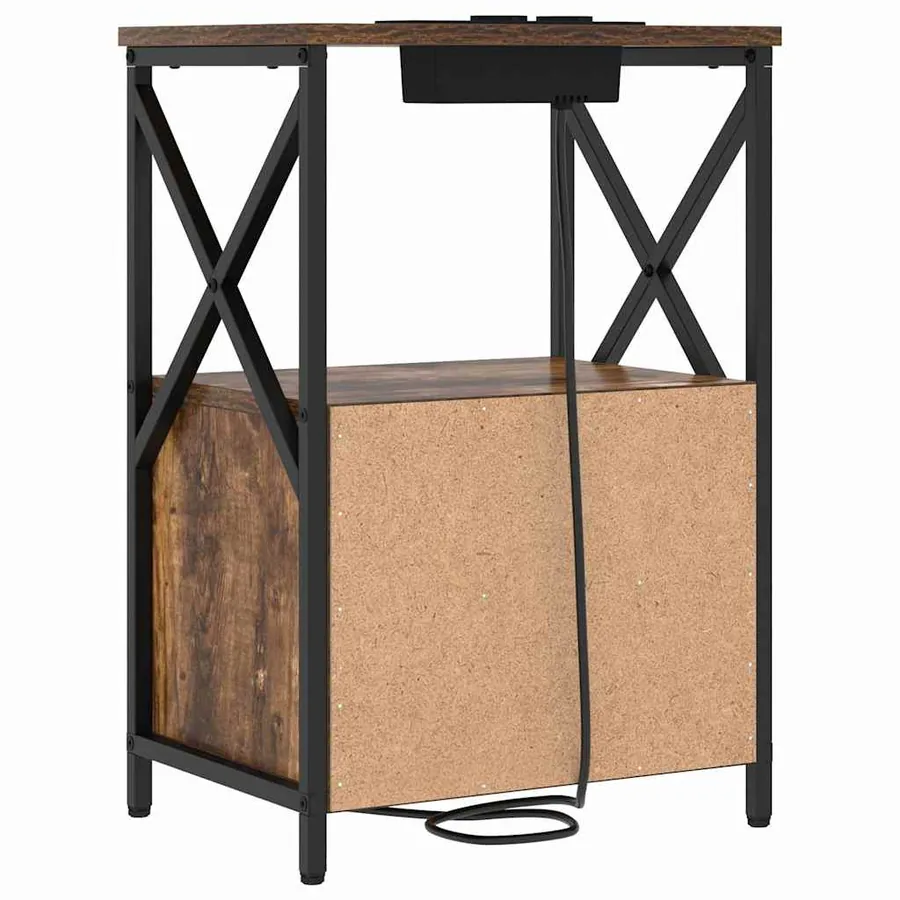 Cabinet de chevet avec tiroir 2 pcs Chêne fumé 40 x 31 x 60 cm - 9