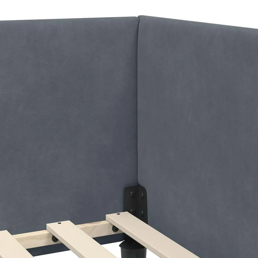 Cadre de lit d'angle avec matelas Autre 2 pcs Gris Velours - 8