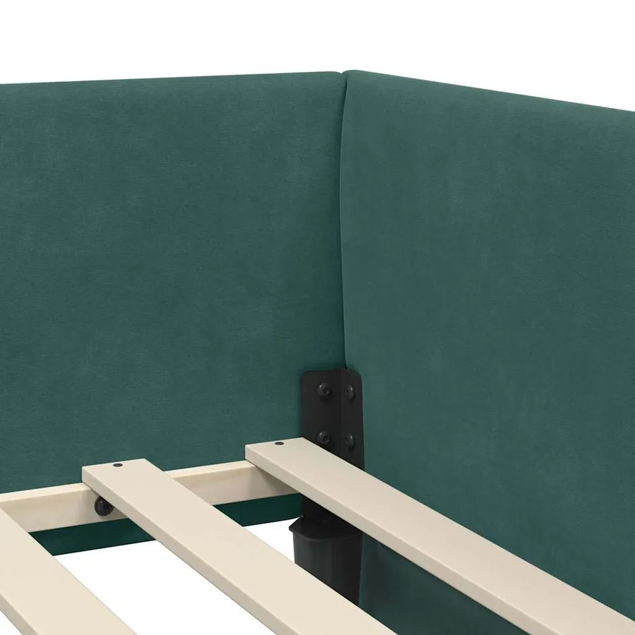 Cadre de lit d'angle avec matelas Autre 2 pcs Vert Velours - 8