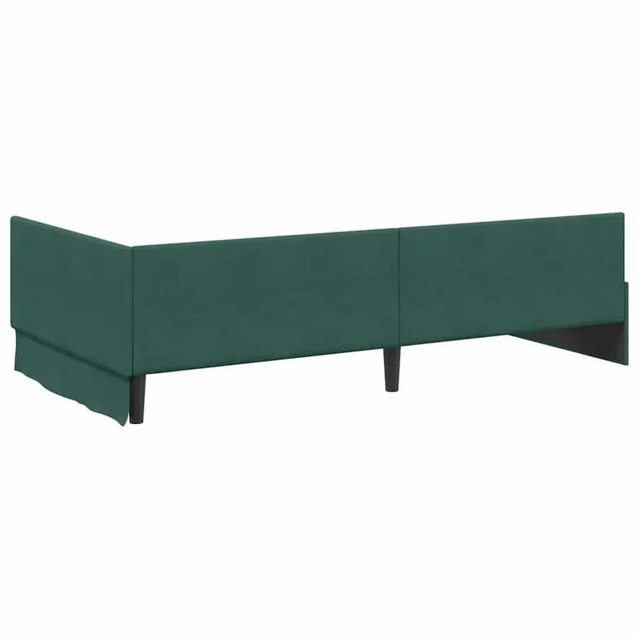Cadre de lit d'angle avec matelas Autre 2 pcs Vert Velours - 9