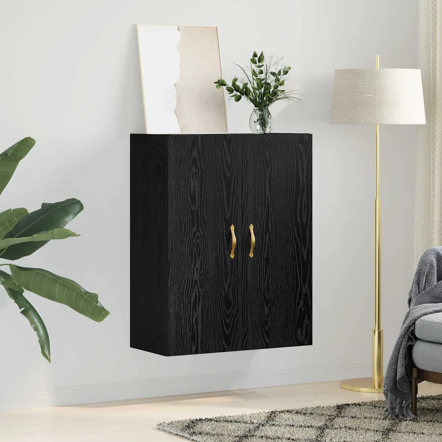 Meuble mural Chêne noir 69,5 x 34 x 90 cm Bois d'ingénierie - 4