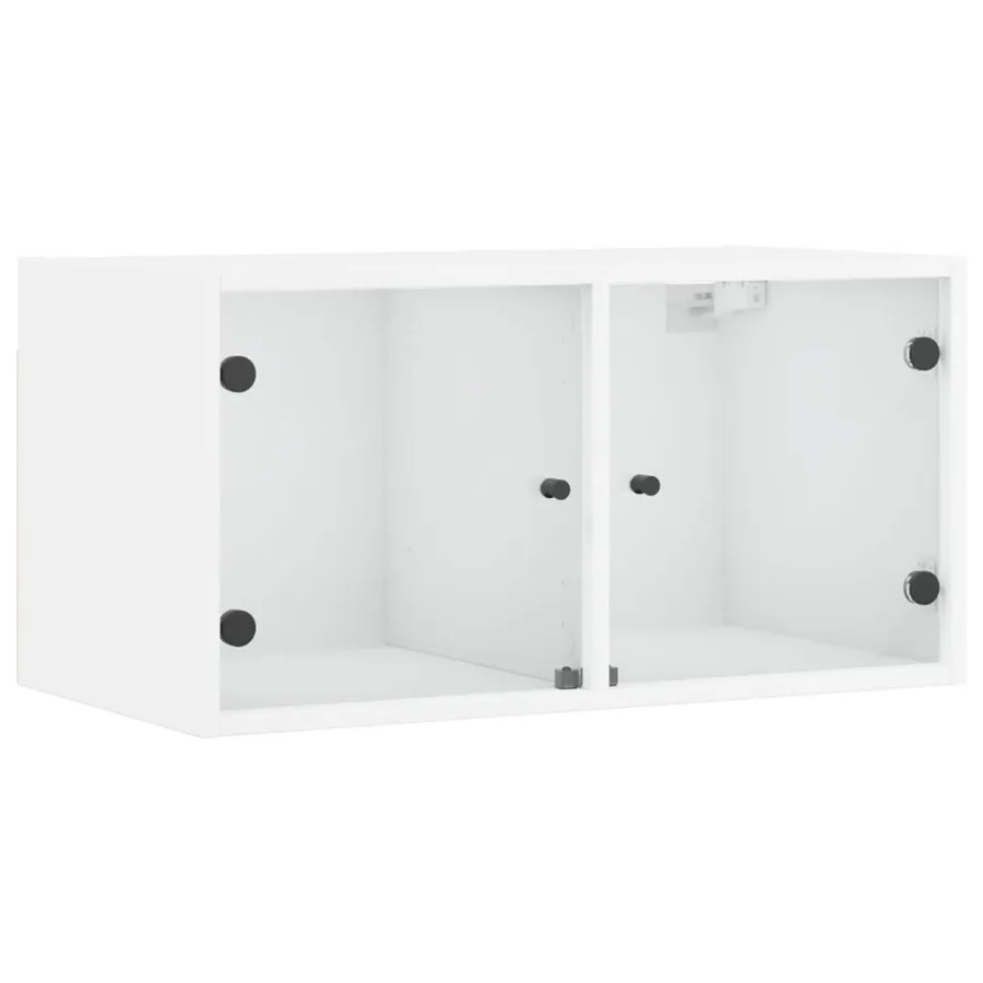 Armoire murale avec portes en verre blanc 68,5x37x35 cm - 2