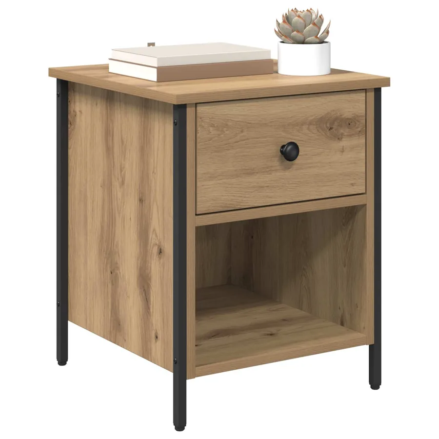 Cabinet de chevet 2 pc Chêne artisanal 40 x 42 x 50 cm - 3