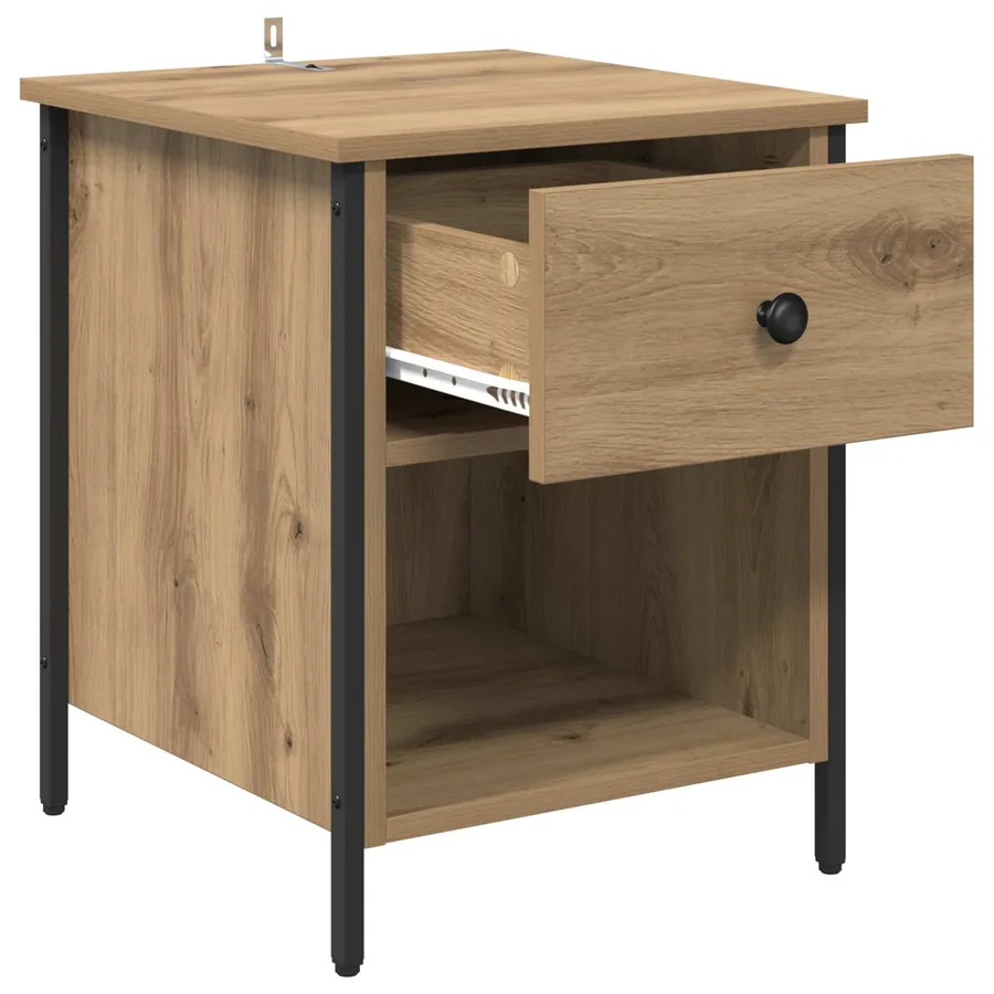 Cabinet de chevet 2 pc Chêne artisanal 40 x 42 x 50 cm - 5