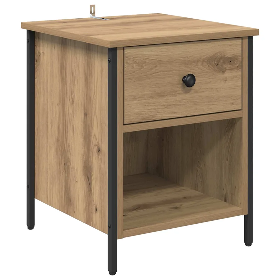 Cabinet de chevet 2 pc Chêne artisanal 40 x 42 x 50 cm - 6