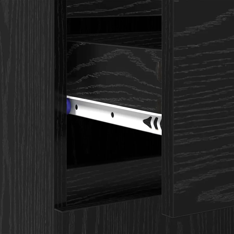 Buffet Chêne noir 60 x 35 x 70 cm Bois d'ingénierie et fer - 8