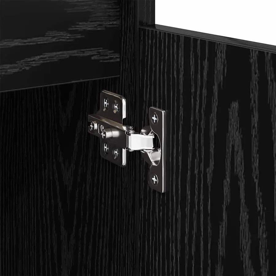 Buffet Chêne noir 60 x 35 x 70 cm Bois d'ingénierie et fer - 9