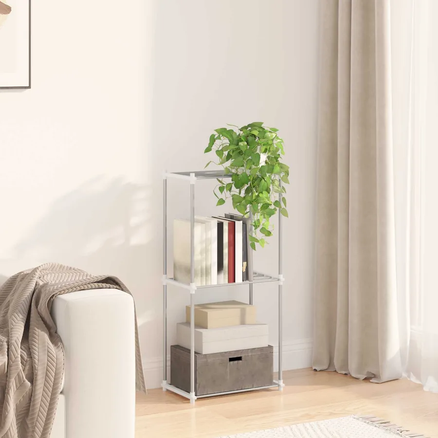Étagère tubulaire Blanc 42,5 x 27 x 91,5 cm Aluminium