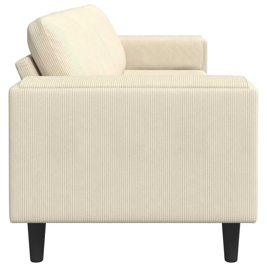 Canapé Crème 250 x 77 x 76 cm Tissu en velours côtelé - 5