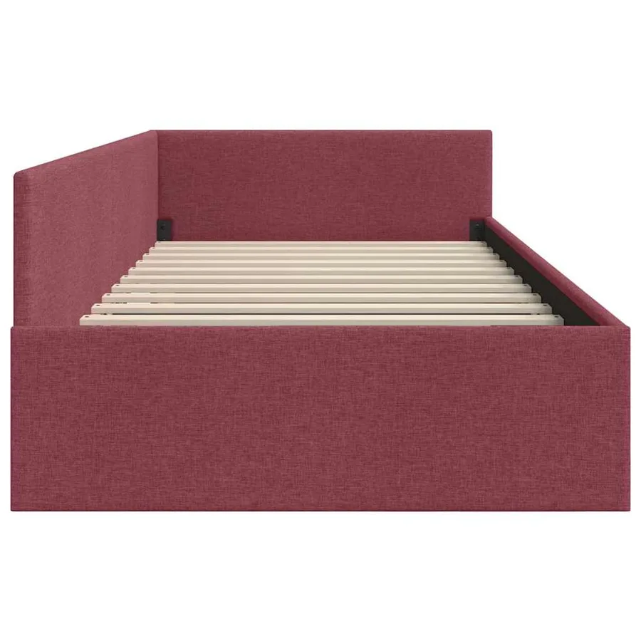 Cadre de lit d'angle Bordeaux 80 cm x 200 cm tissu - 6