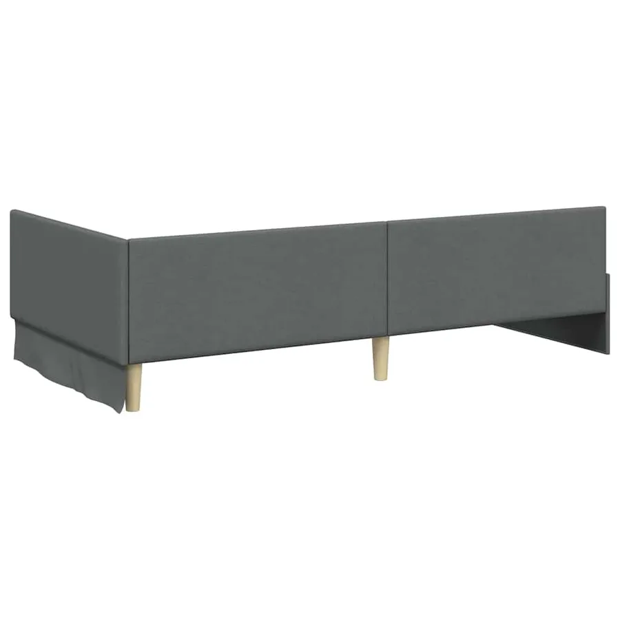 Cadre de lit d'angle avec matelas Autre 2 pcs Gris tissu - 9