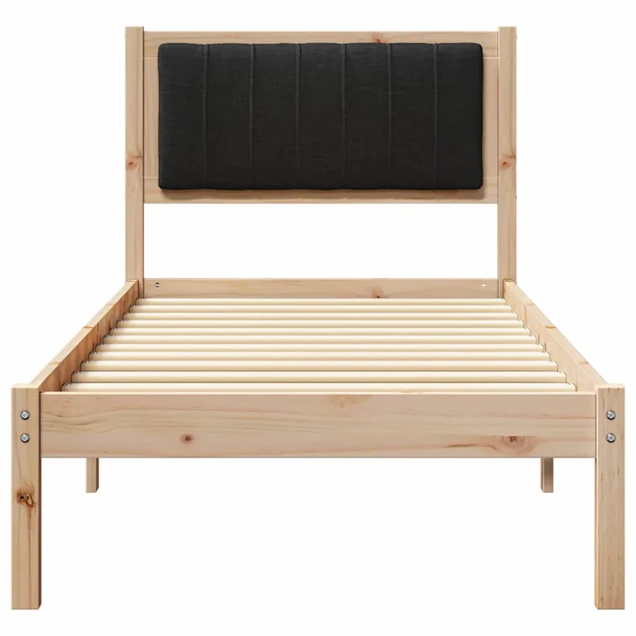 Cadre de lit avec tête de lit rembourrée Noir 75 x 190 cm - 5