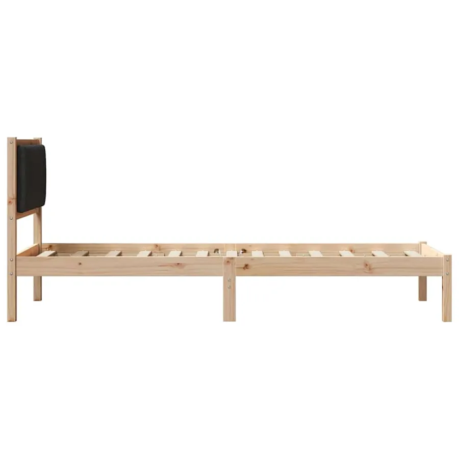 Cadre de lit avec tête de lit rembourrée Noir 75 x 190 cm - 6
