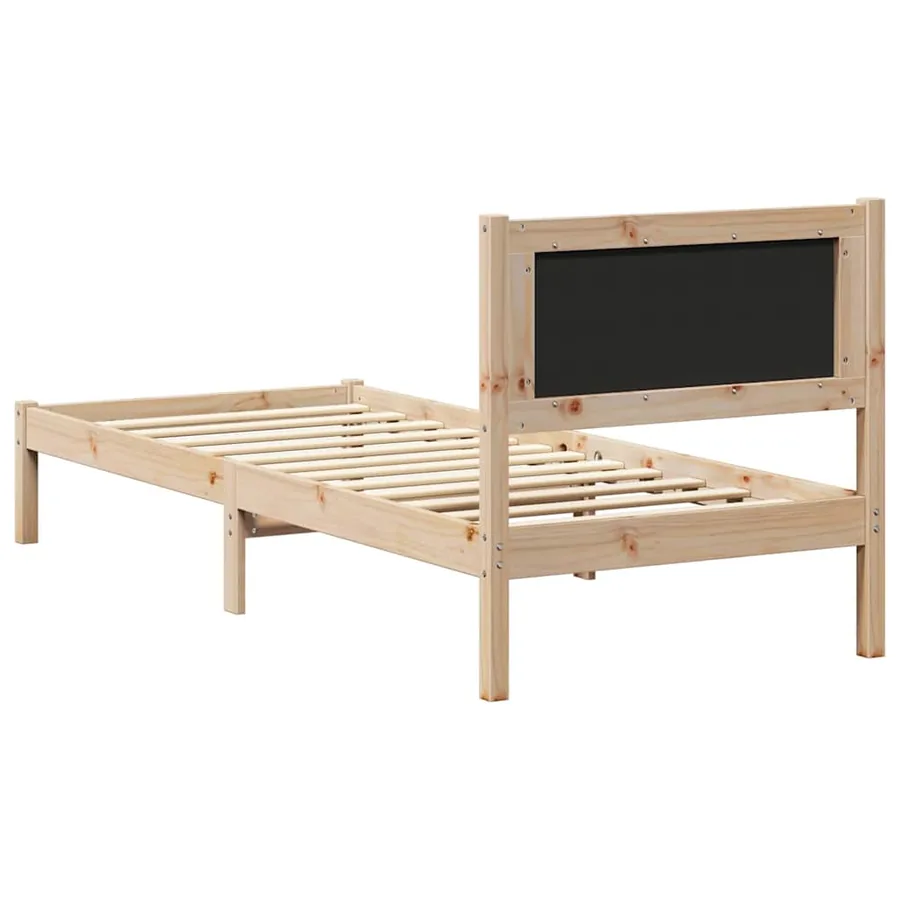 Cadre de lit avec tête de lit rembourrée Noir 75 x 190 cm - 7