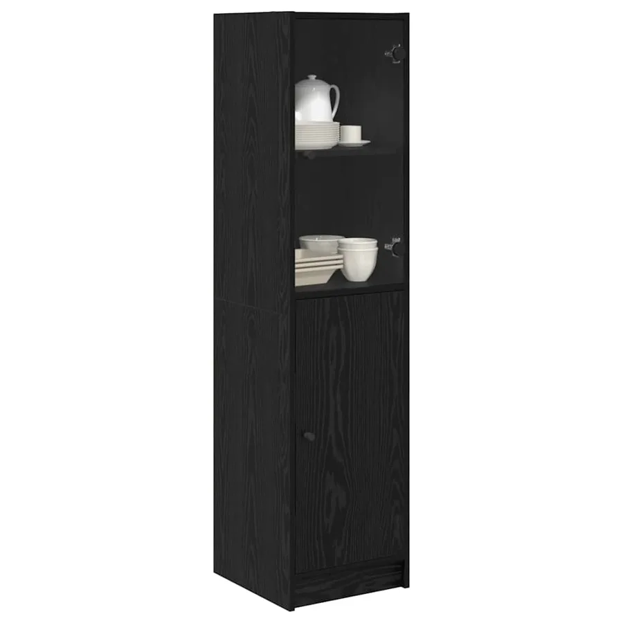 Haut Armoire Chêne noir 35 x 37 x 142 cm Bois d'ingénierie - 3