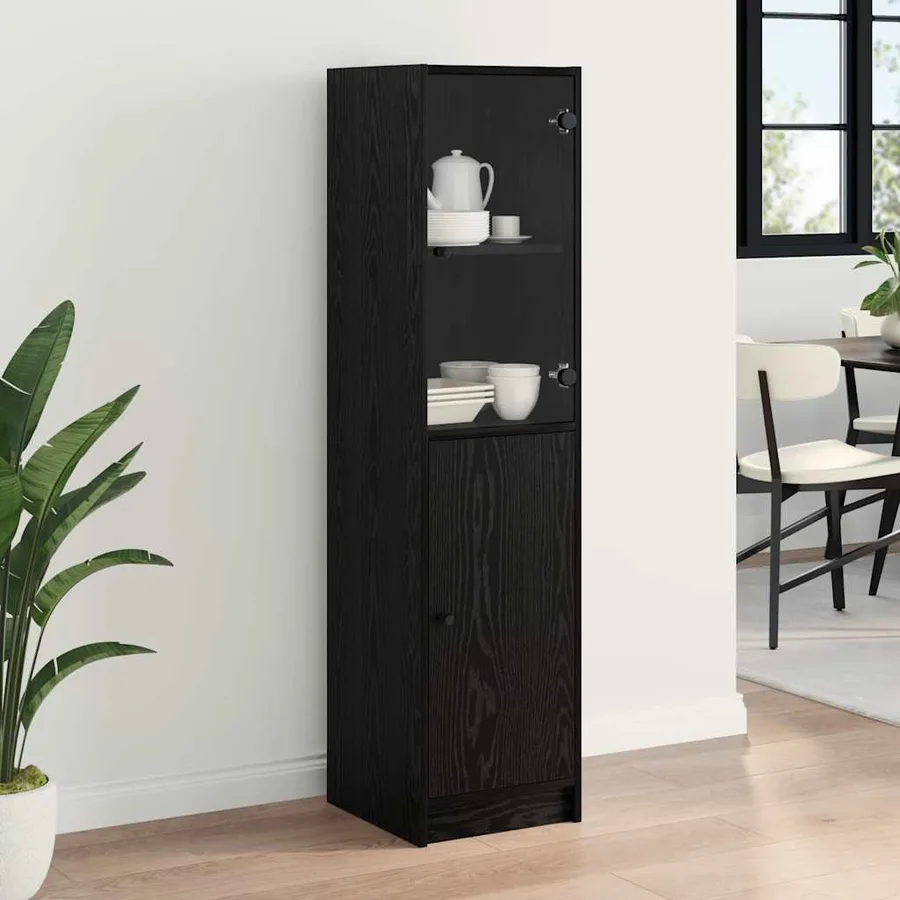 Haut Armoire Chêne noir 35 x 37 x 142 cm Bois d'ingénierie - 4