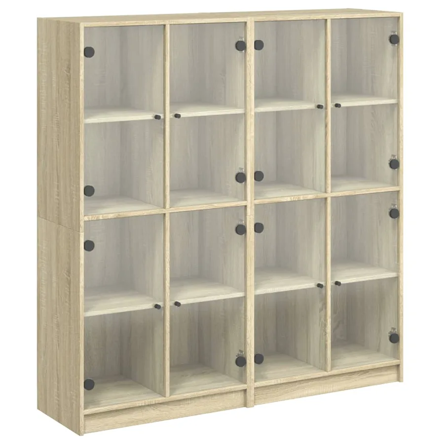 Bibliothèque avec portes chêne sonoma 136x37x142 cm - 2