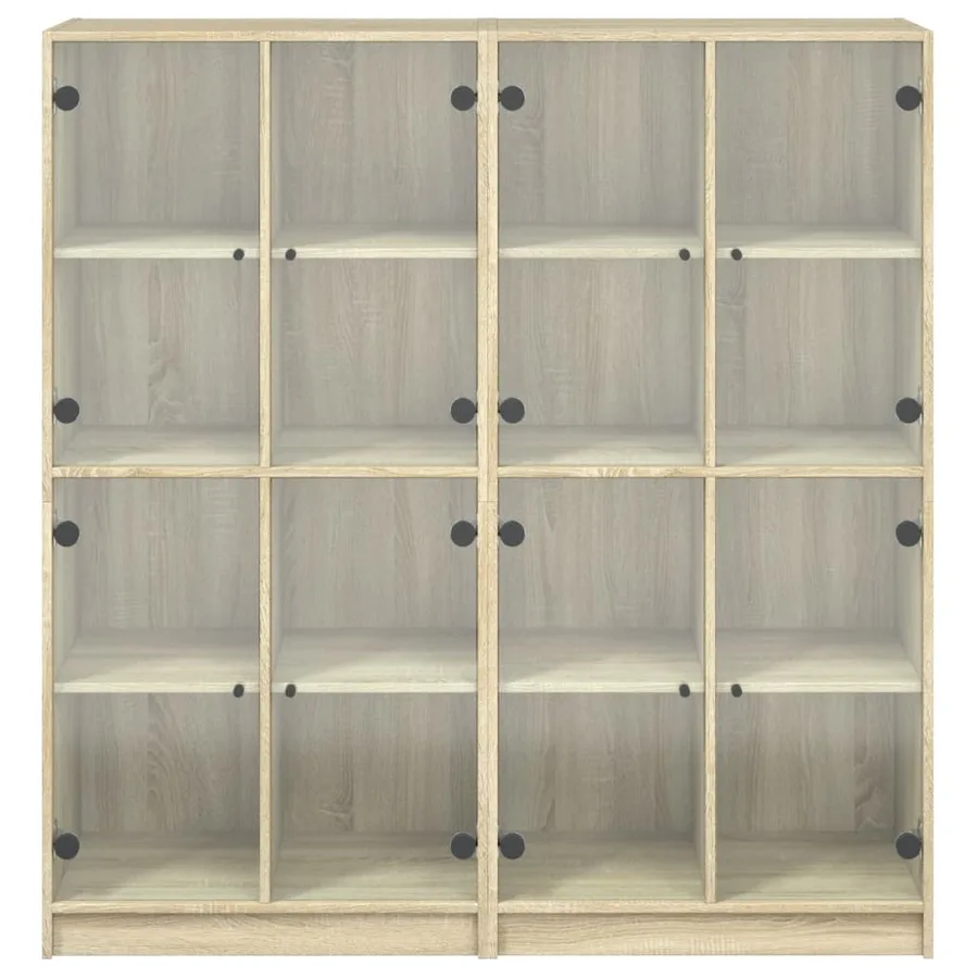 Bibliothèque avec portes chêne sonoma 136x37x142 cm - 7