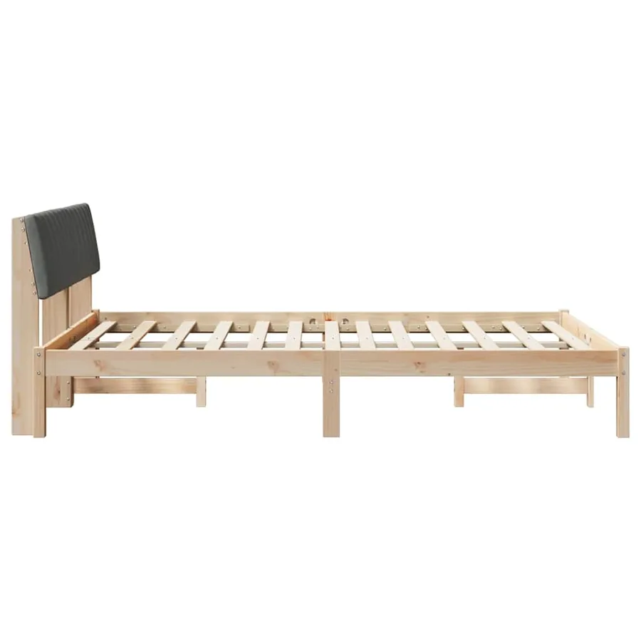 Cadre de lit avec tête de lit marron et gris foncé 135 x 190 cm - 6