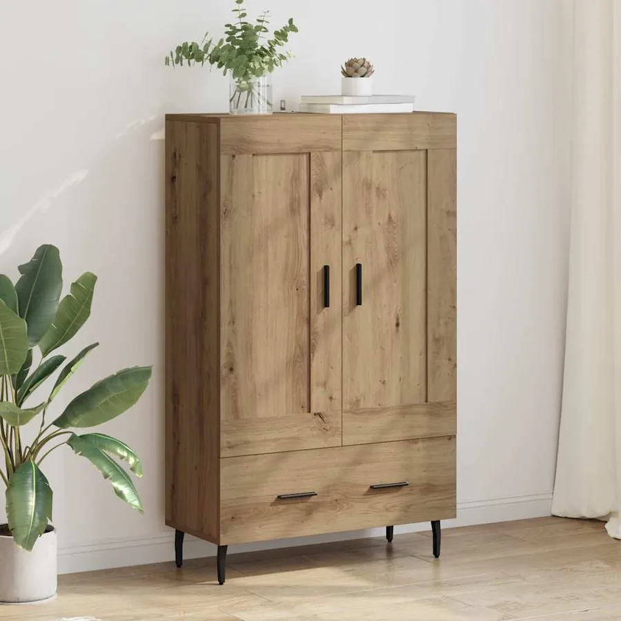 Haut Armoire avec tiroir Chêne artisanal 69,5 x 31 x 115 cm