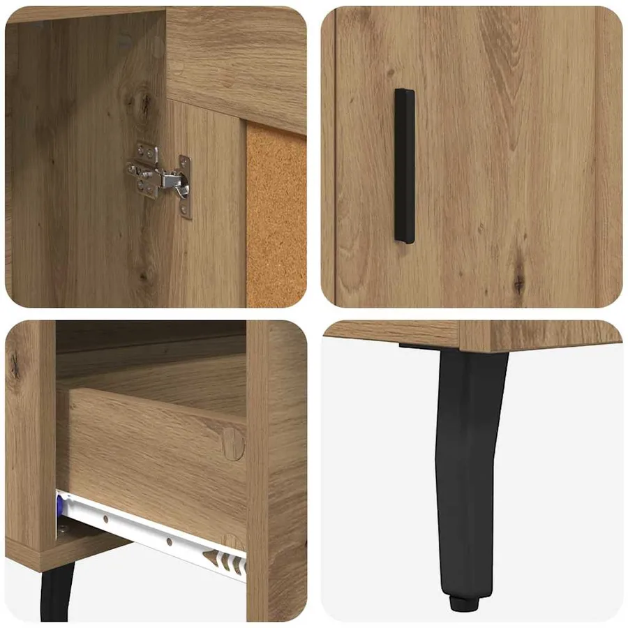 Haut Armoire avec tiroir Chêne artisanal 69,5 x 31 x 115 cm - 9