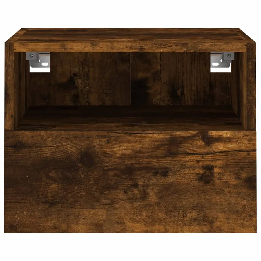 Meuble TV mural chêne fumé 40x30x30 cm bois d'ingénierie - 7