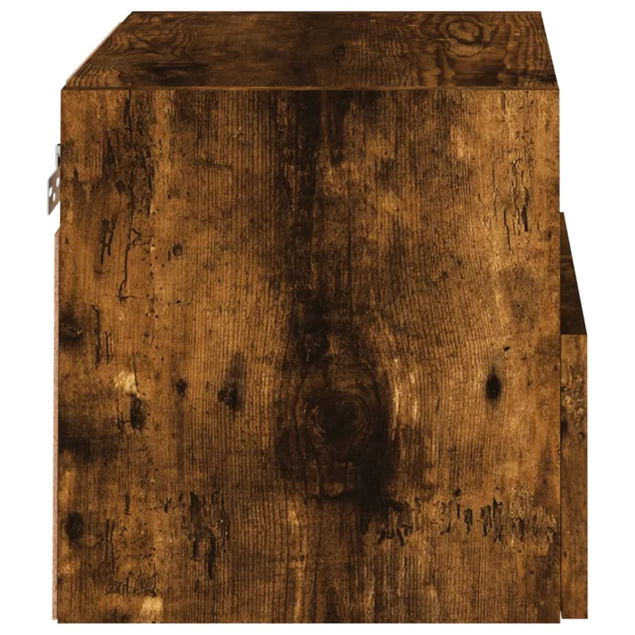 Meuble TV mural chêne fumé 40x30x30 cm bois d'ingénierie - 8