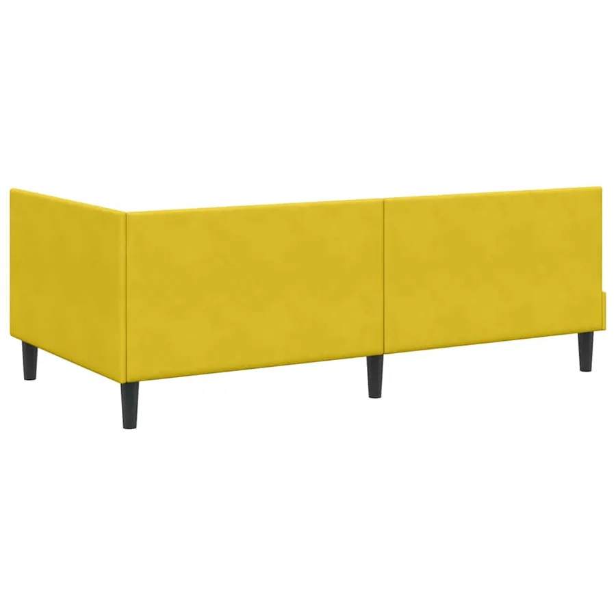 Cadre de lit d'angle avec matelas Autre 2 pcs Jaune Velours - 9