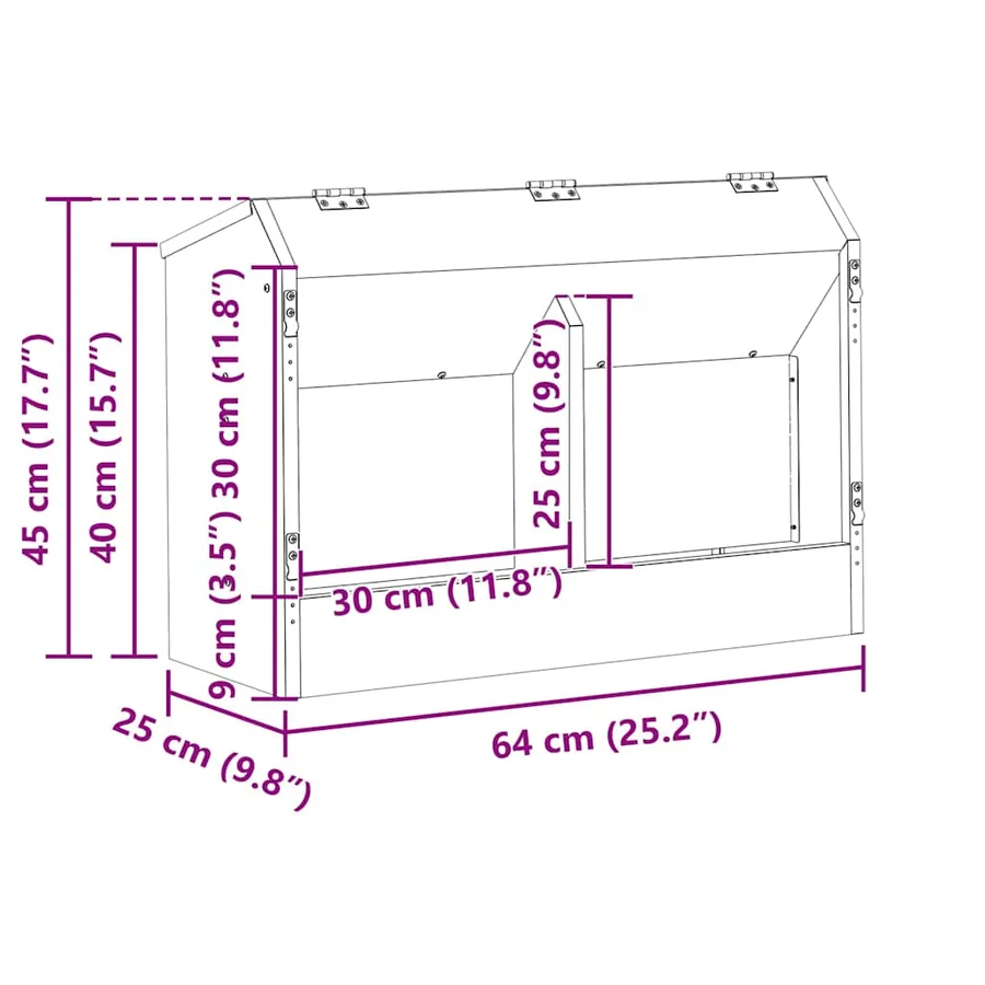 Distributeur pour lapins Argent 64.5 x 25.5 x 45.5 cm - 16