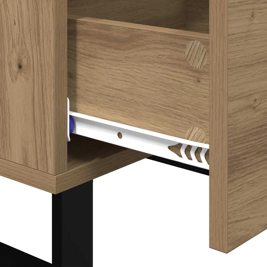 Cabinet de chevet Chêne artisanal 40 x 40 x 66 cm - 9
