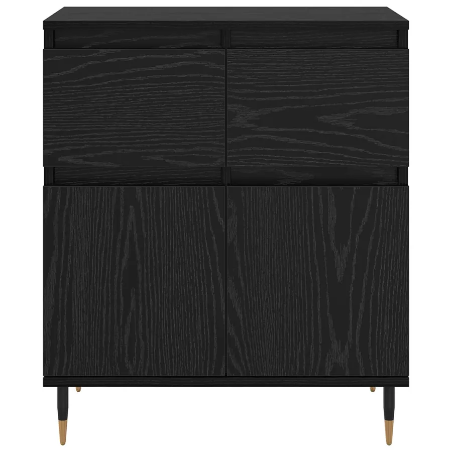 Buffet Chêne noir 60 x 35 x 70 cm Bois d'ingénierie et fer - 6