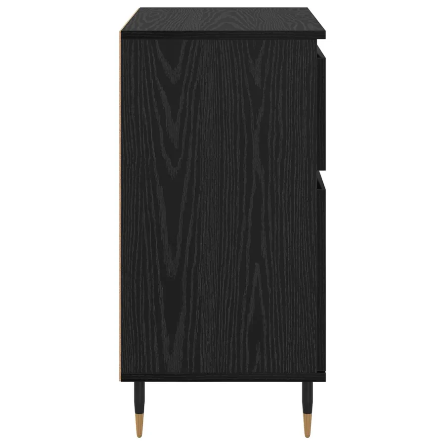 Buffet Chêne noir 60 x 35 x 70 cm Bois d'ingénierie et fer - 7