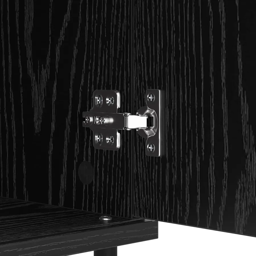 Buffet Chêne noir 60 x 35 x 70 cm Bois d'ingénierie et fer - 8