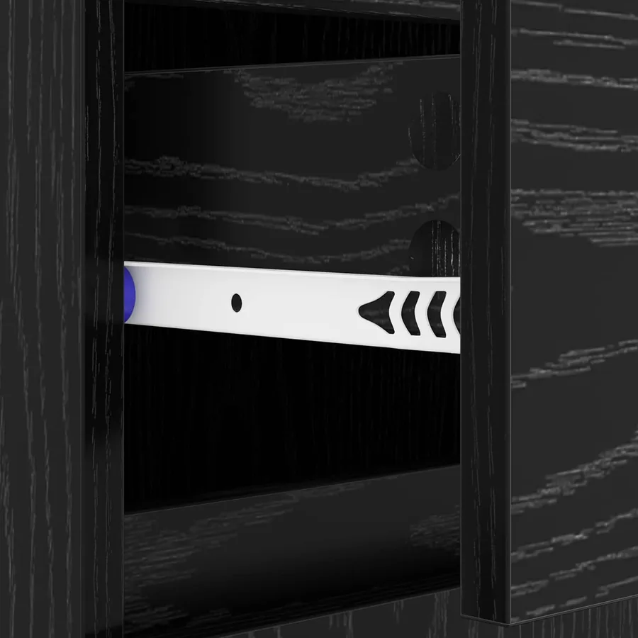 Buffet Chêne noir 60 x 35 x 70 cm Bois d'ingénierie et fer - 9