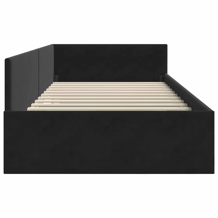 Cadre de lit d'angle Noir 80 cm x 200 cm Velours - 6