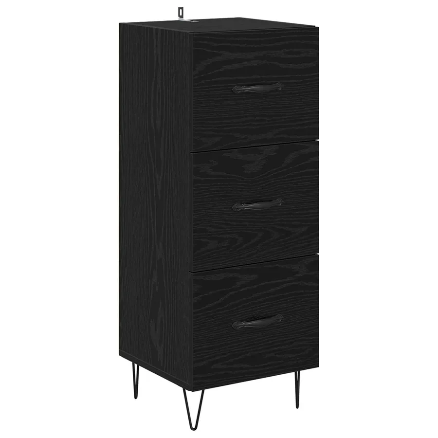 Buffet Chêne noir 34 x 34,5 x 90 cm Bois d'ingénierie - 2