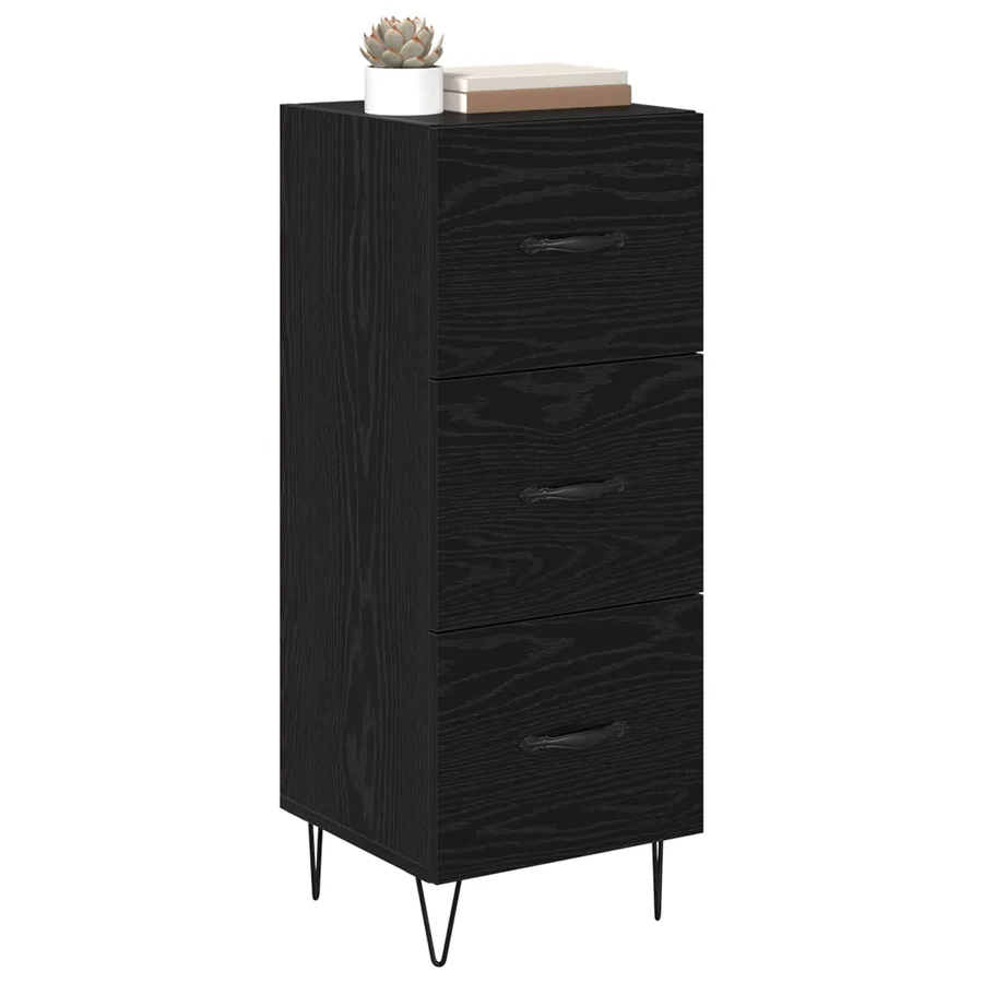 Buffet Chêne noir 34 x 34,5 x 90 cm Bois d'ingénierie - 3