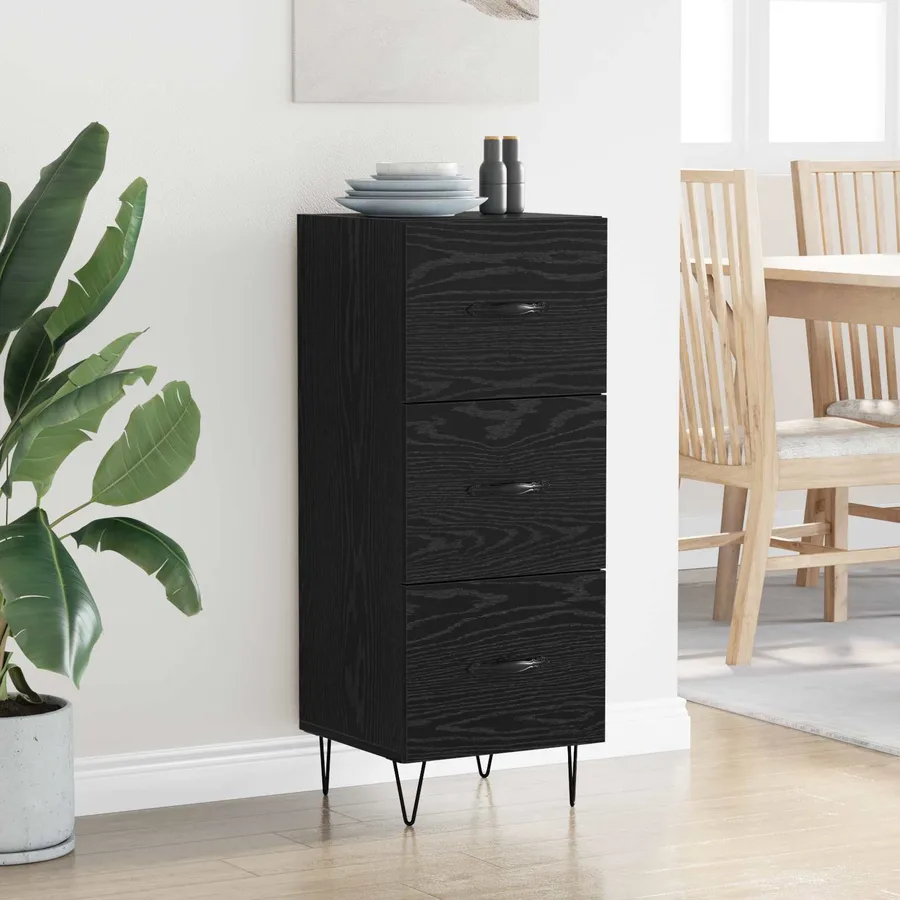Buffet Chêne noir 34 x 34,5 x 90 cm Bois d'ingénierie - 4