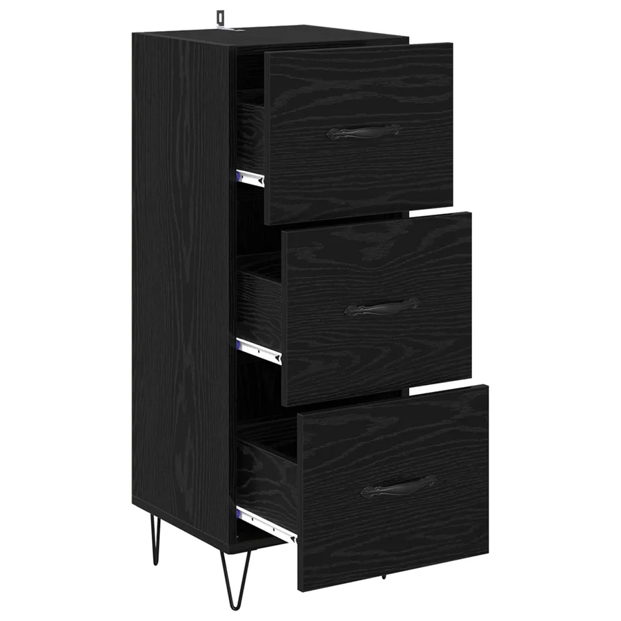 Buffet Chêne noir 34 x 34,5 x 90 cm Bois d'ingénierie - 5
