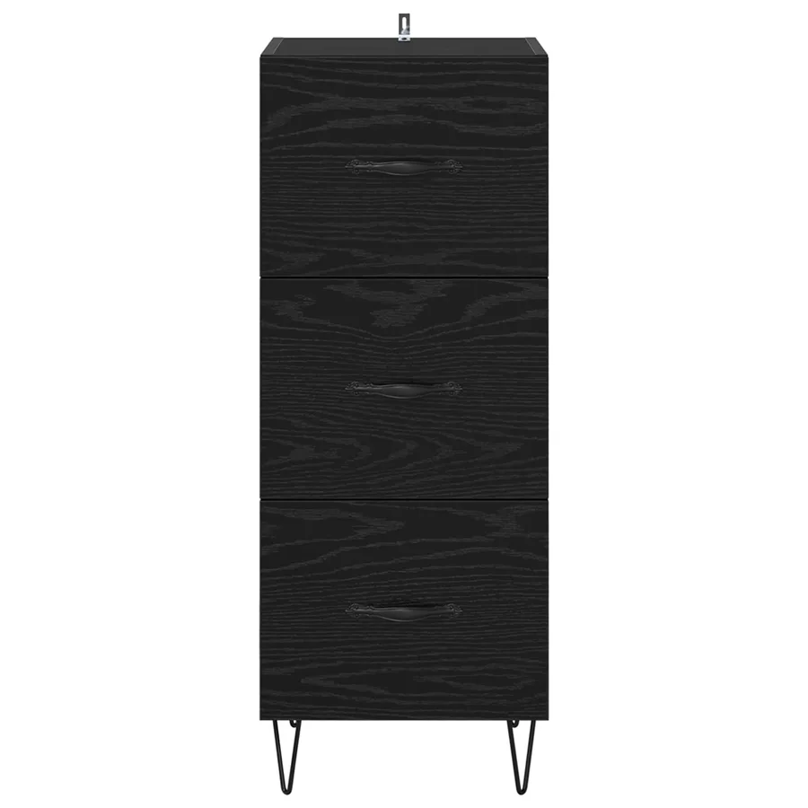 Buffet Chêne noir 34 x 34,5 x 90 cm Bois d'ingénierie - 6