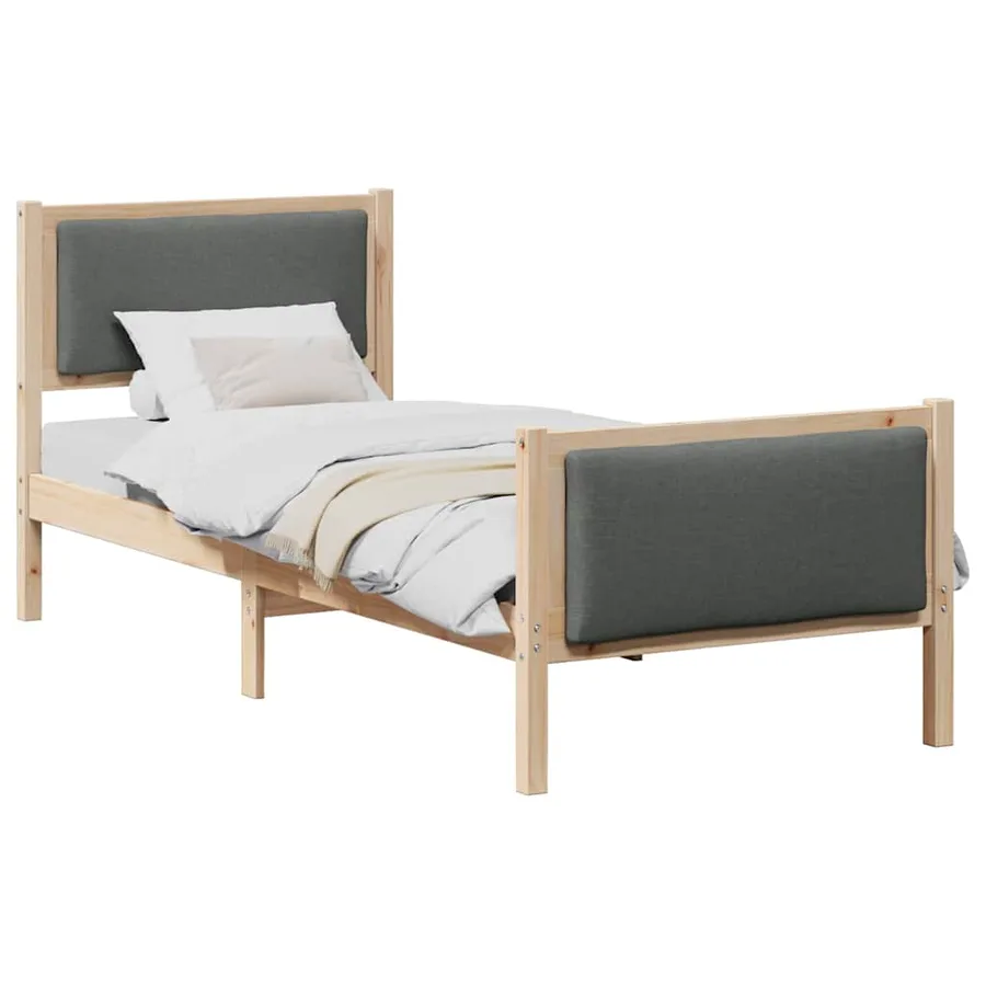 Cadre de lit avec tête de lit Gris foncé 80 x 200 cm tissu - 3