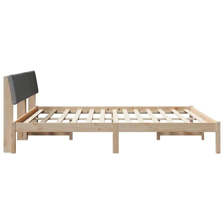 Cadre de lit avec tête de lit marron et gris foncé 200 x 200 cm - 6
