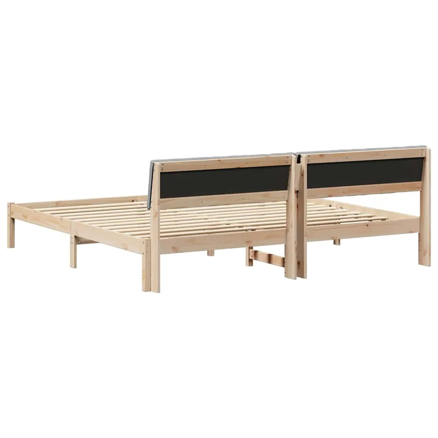 Cadre de lit avec tête de lit Marron et gris clair 200 x 200 cm - 7